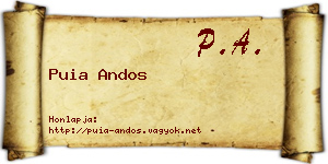 Puia Andos névjegykártya